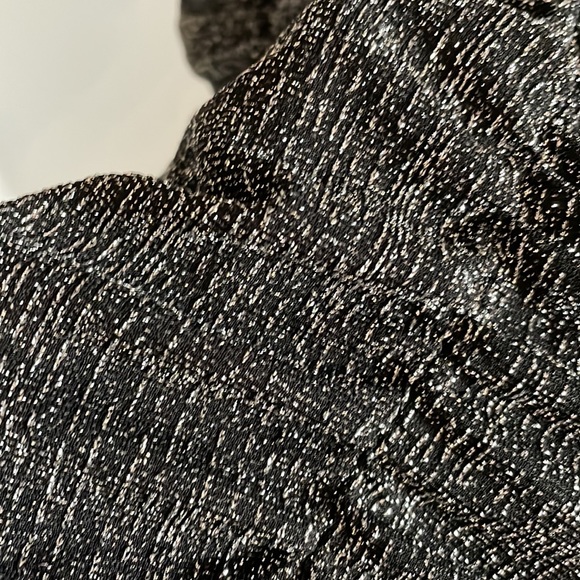 ZARA Silver Metallic Thread Ruched Dress dress like new - Picture 11 of 13